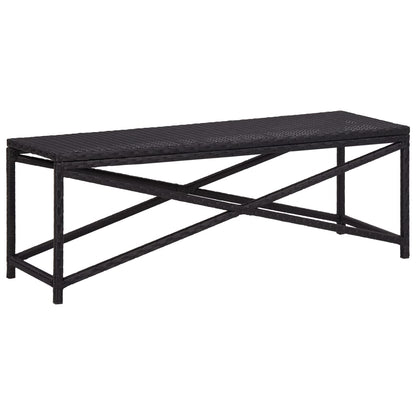 Bench | Black | Poly Rattan, Powder-Coated Steel | 120 cm | Durable