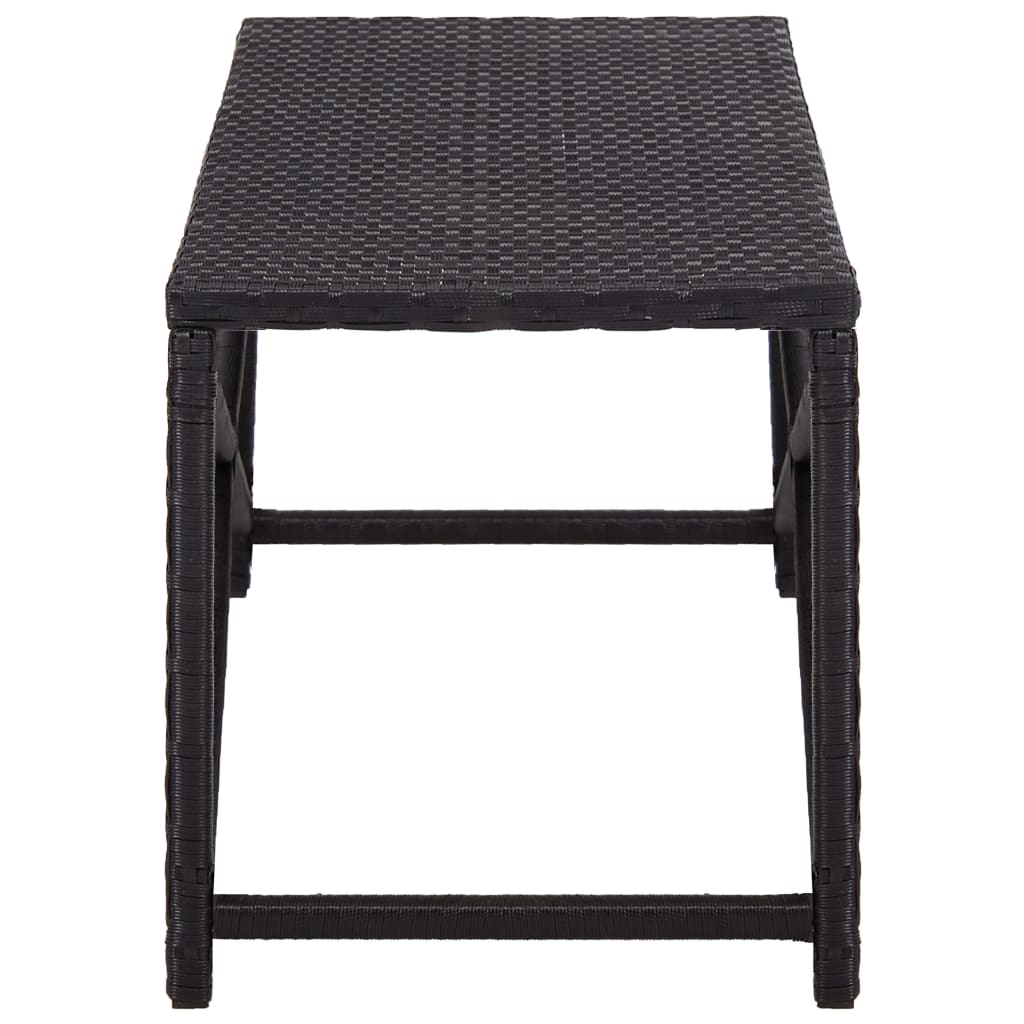 Bench | Black | Poly Rattan, Powder-Coated Steel | 120 cm | Durable
