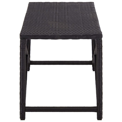 Bench | Black | Poly Rattan, Powder-Coated Steel | 120 cm | Durable