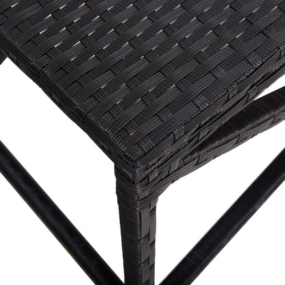 Bench | Black | Poly Rattan, Powder-Coated Steel | 120 cm | Durable