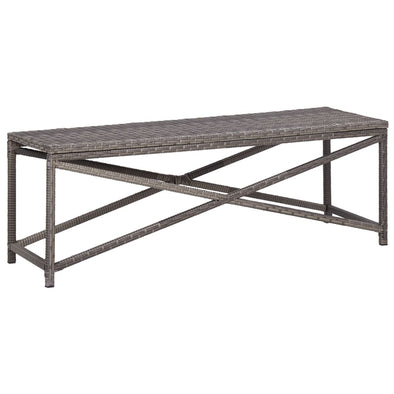 Garden Bench 120 cm Poly Rattan Grey