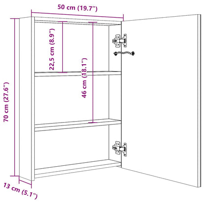 LED Bathroom Mirror Cabinet 19.7"x5.1"x27.6"