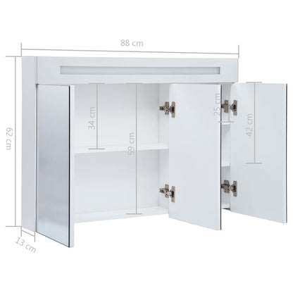 LED Bathroom Mirror Cabinet 88x13x62 cm