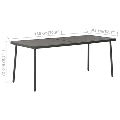 vidaXL Outdoor Table Dark Grey E-coated Steel Large Tough Dining Table