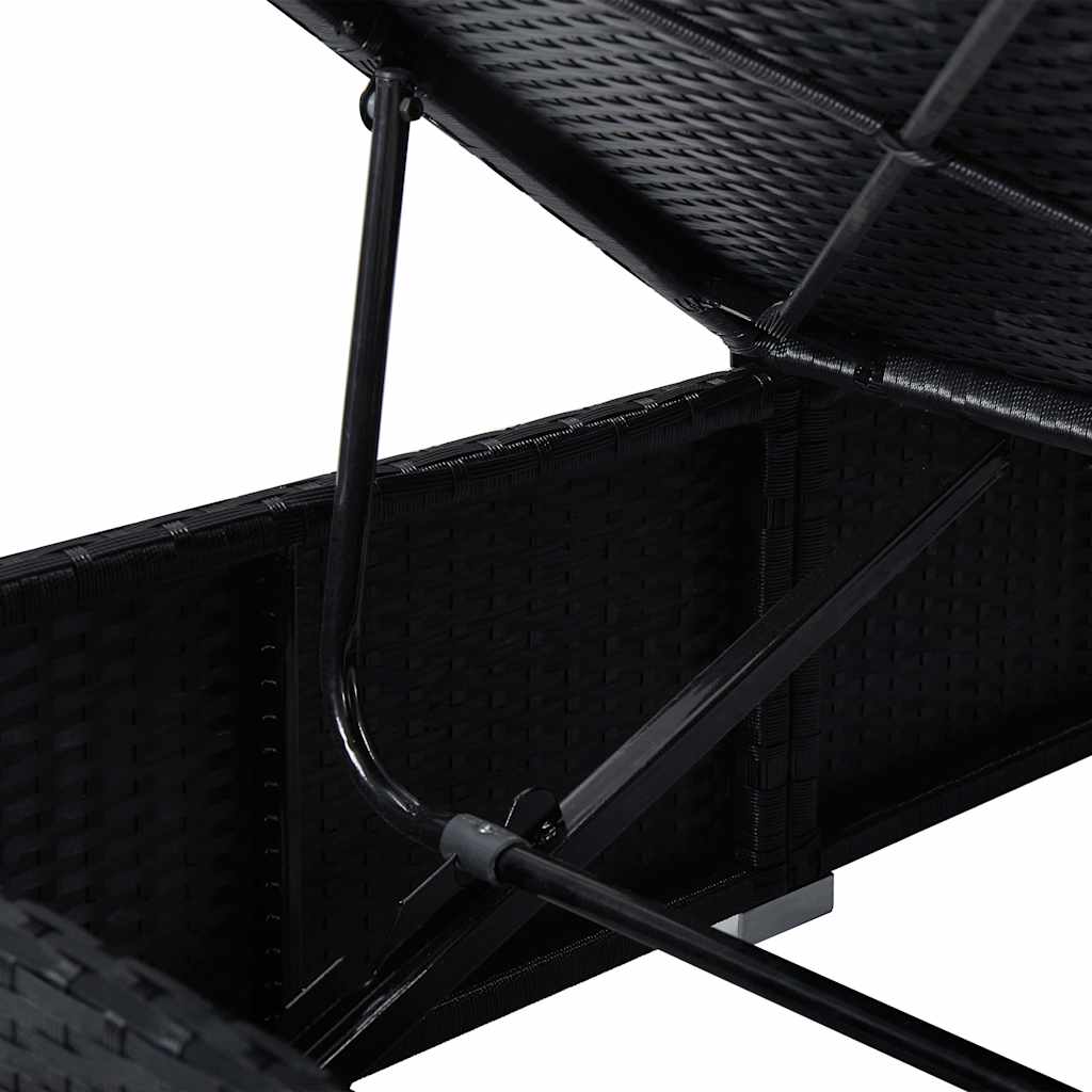 Garden Sunloungers Reclining 3 pcs Black Poly rattan