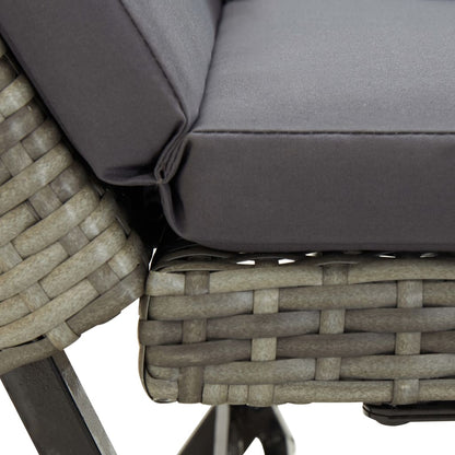 Patio Bench with Cushions 69.3" Gray Poly Rattan