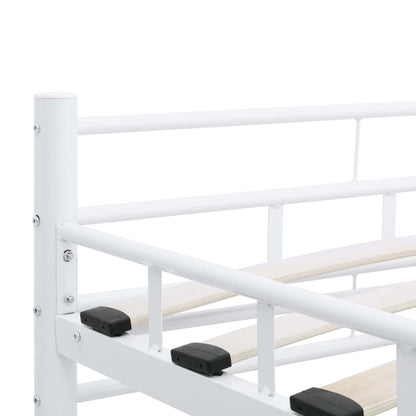 Bed Frame | White | Metal frame with plywood slats | Double | Durable