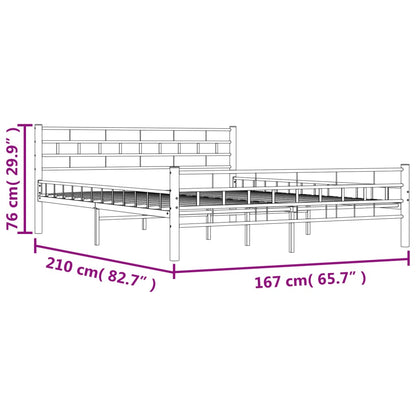 Bed Frame | White | Metal, Plywood | Double | Durable | Bed Frame