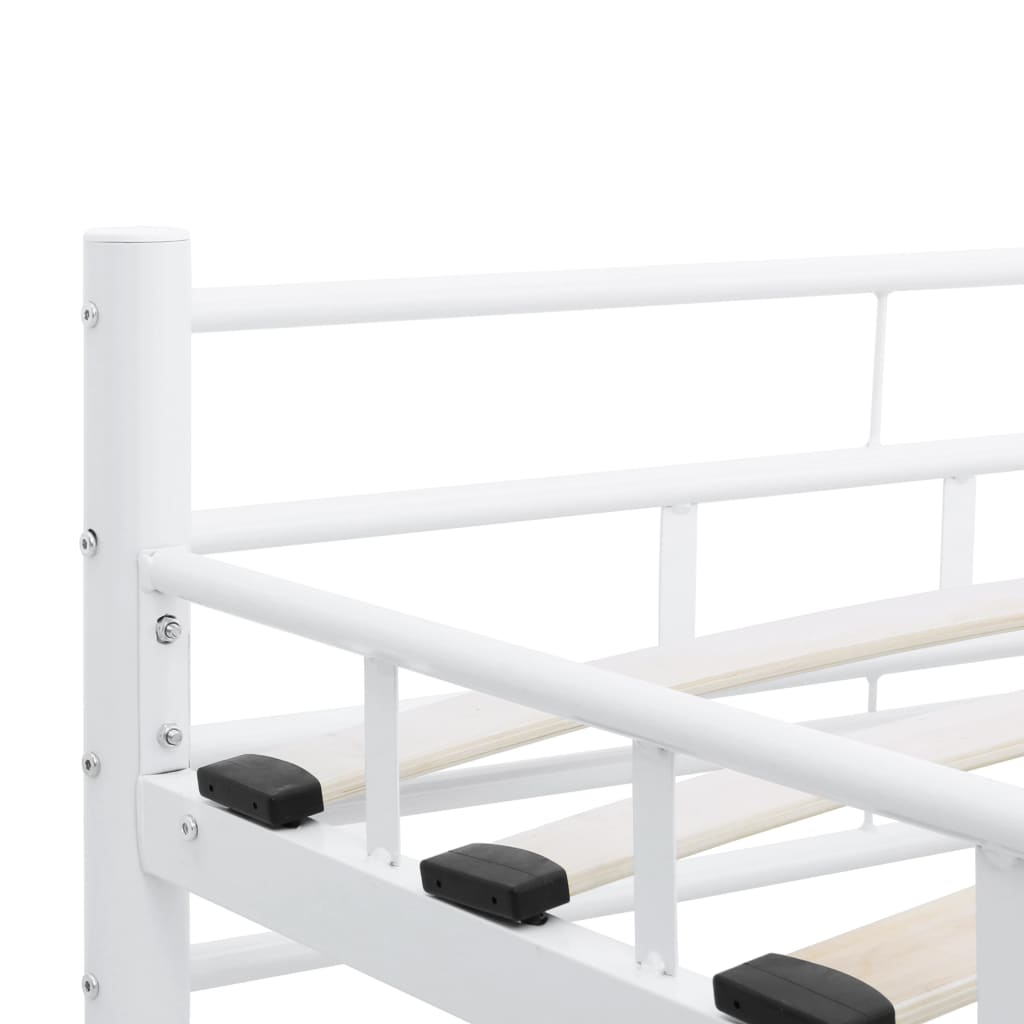 Bed Frame | White | Metal frame, plywood slats | Double |  Durable