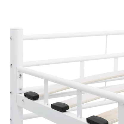 Bed Frame | White | Metal frame, plywood slats | Double |  Durable