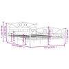 285303 vidaXL Bed Frame White Metal 140x200 cm