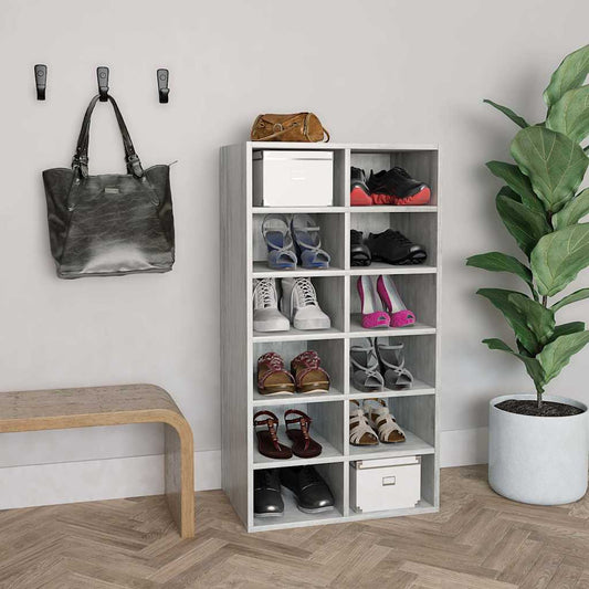 Shoe Rack | Concrete Grey | Engineered Wood | Medium | Shoe Rack
