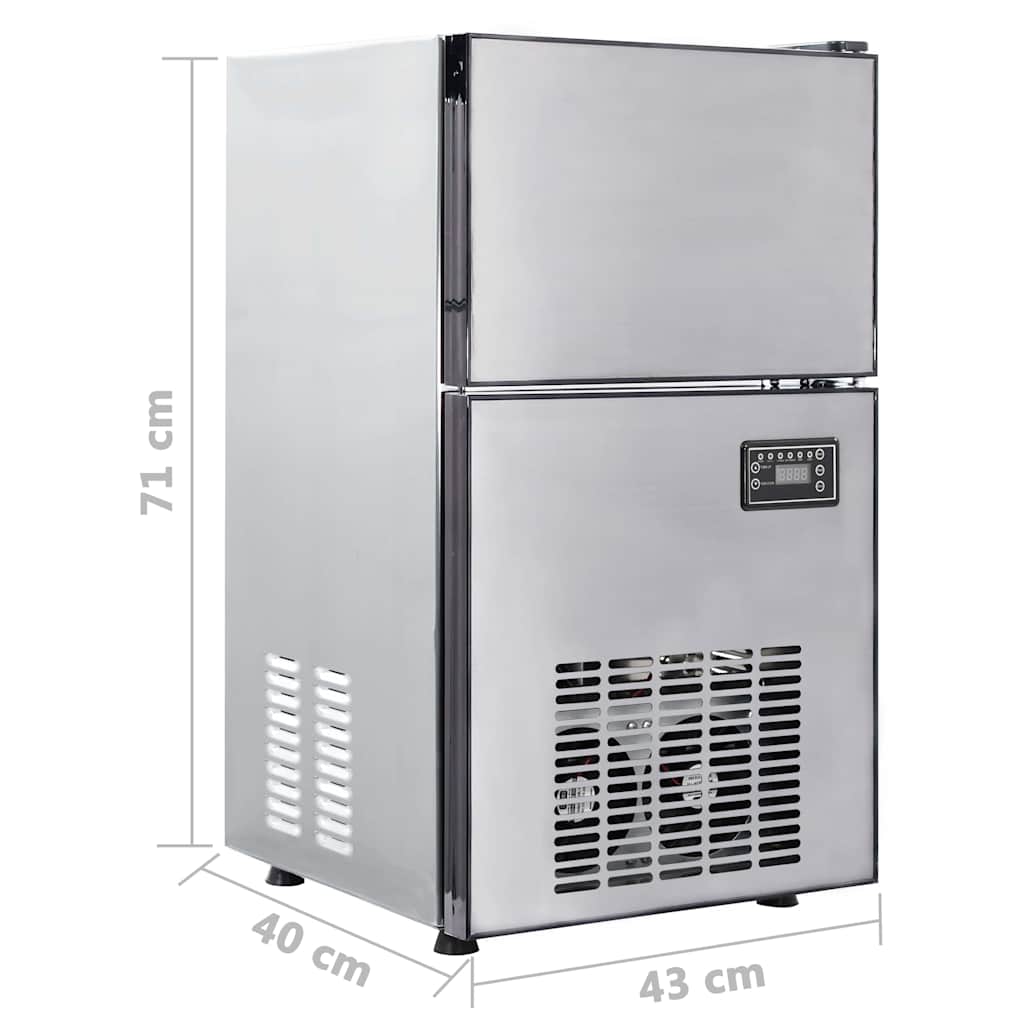 Ice Cube Maker with Door Silver 43 x 40 x 71 cm Stainless Steel