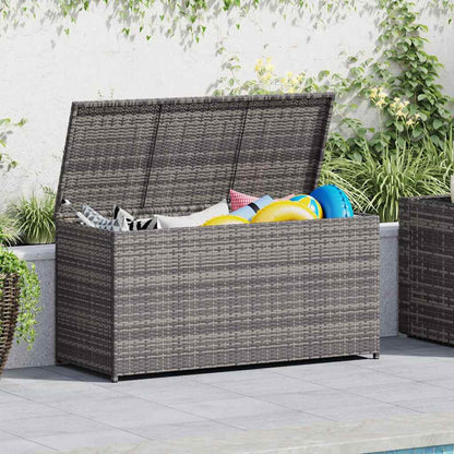 Patio Storage Box Gray 47.2"x19.7"x23.6" Poly Rattan