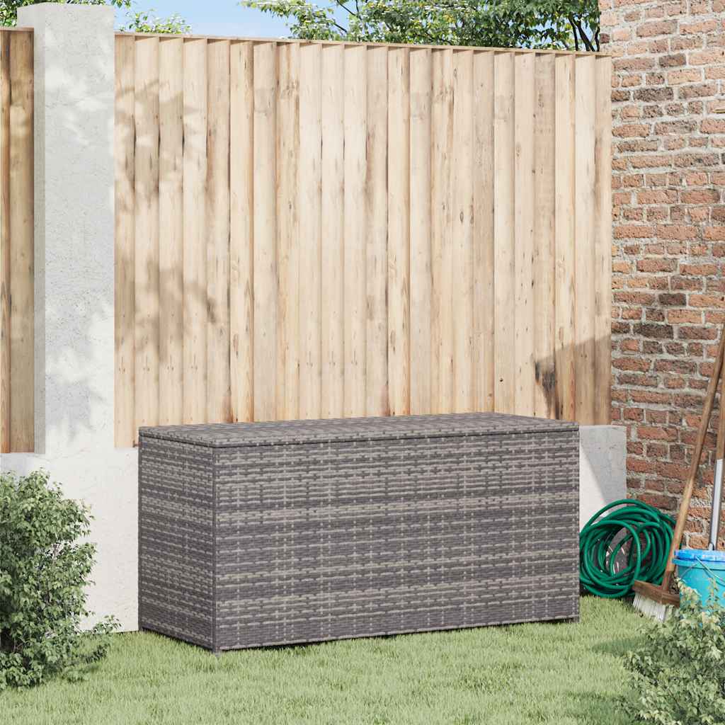 Patio Storage Box Gray 47.2"x19.7"x23.6" Poly Rattan