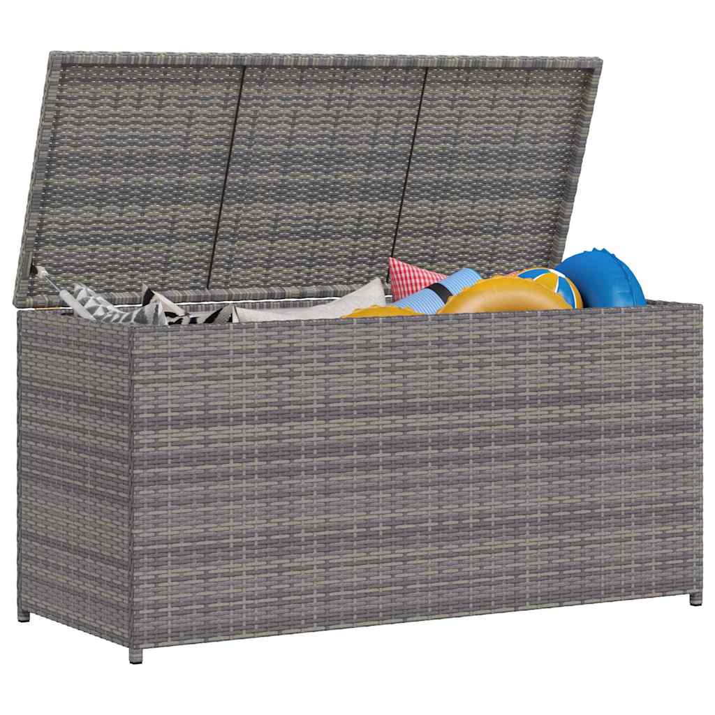 Patio Storage Box Gray 47.2"x19.7"x23.6" Poly Rattan