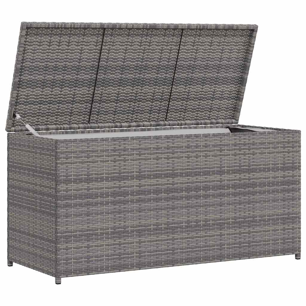 Patio Storage Box Gray 47.2"x19.7"x23.6" Poly Rattan