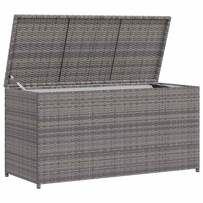 Patio Storage Box Gray 47.2"x19.7"x23.6" Poly Rattan