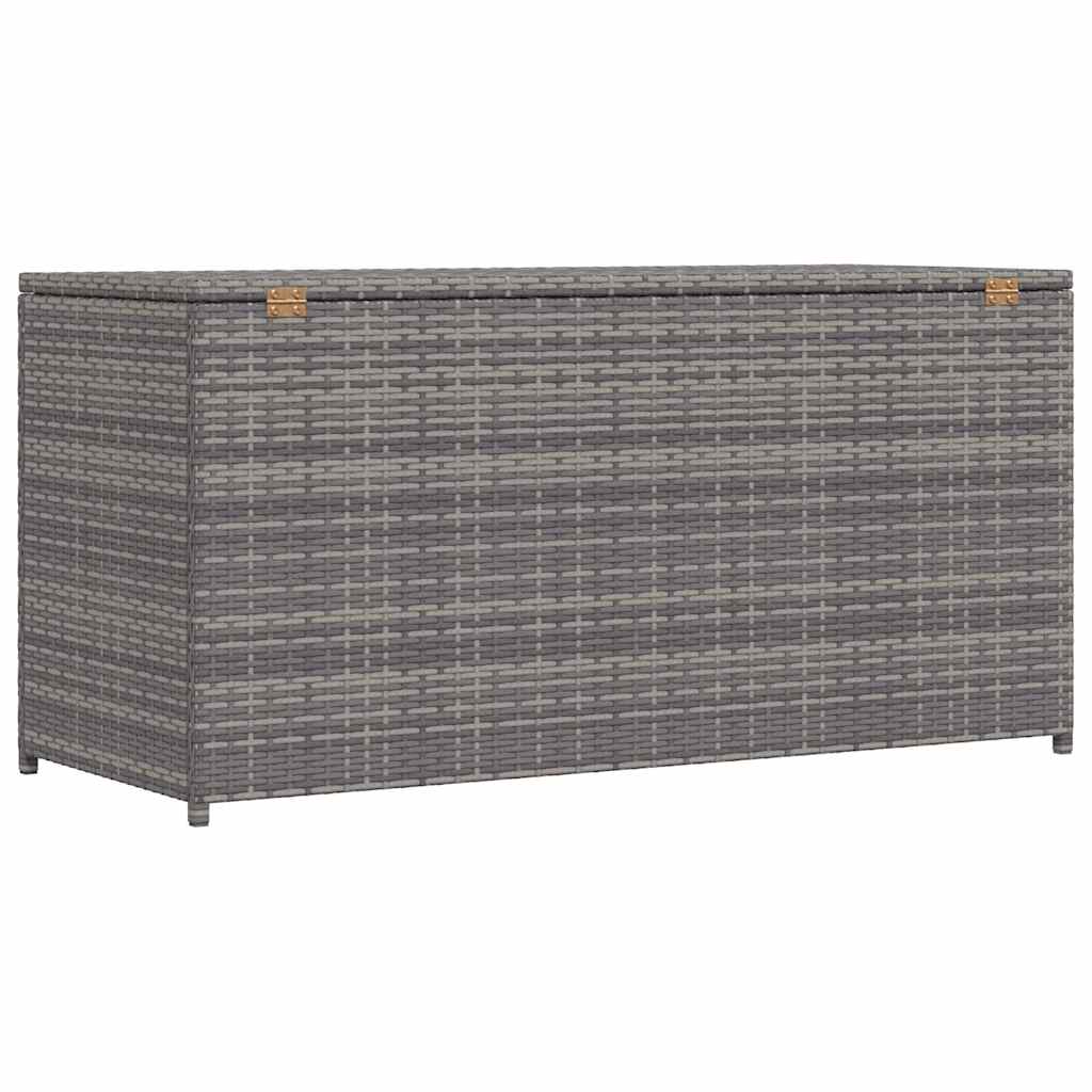 Patio Storage Box Gray 47.2"x19.7"x23.6" Poly Rattan
