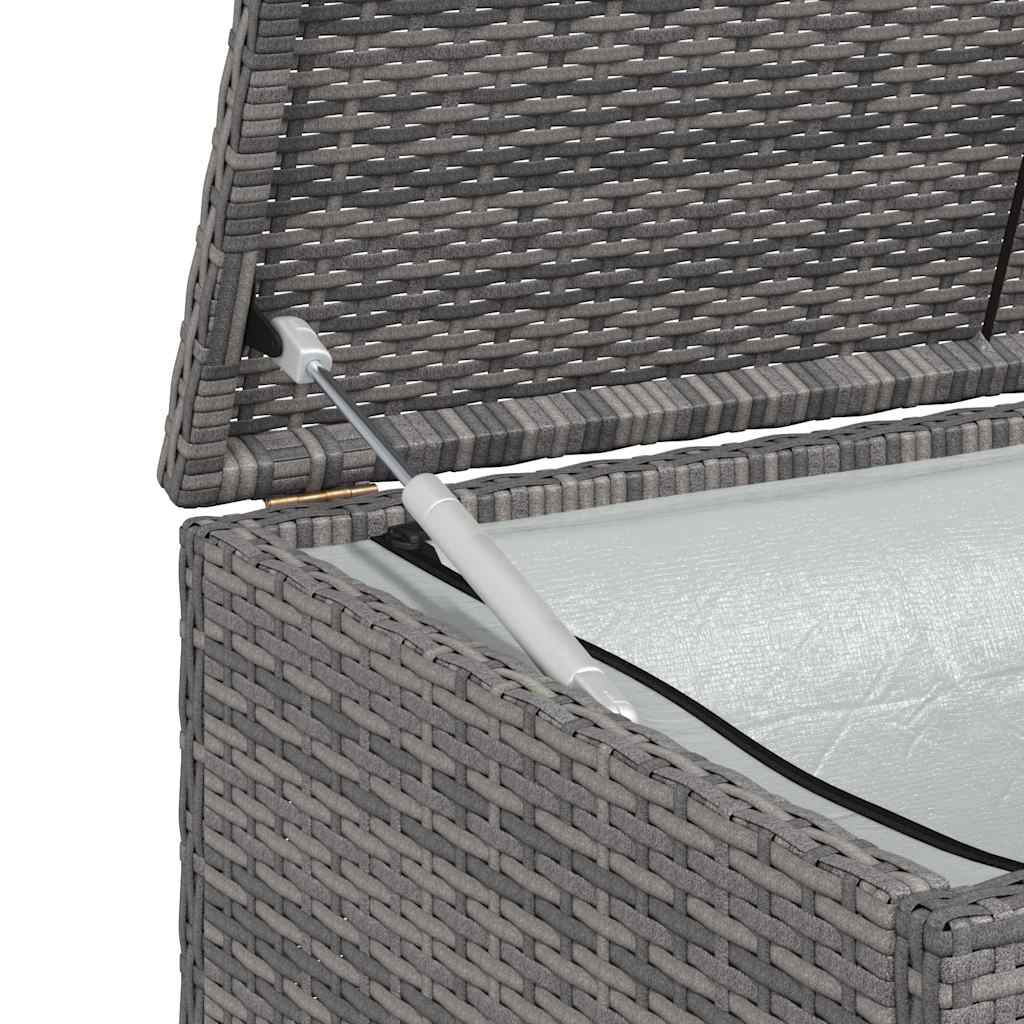 Patio Storage Box Gray 47.2"x19.7"x23.6" Poly Rattan