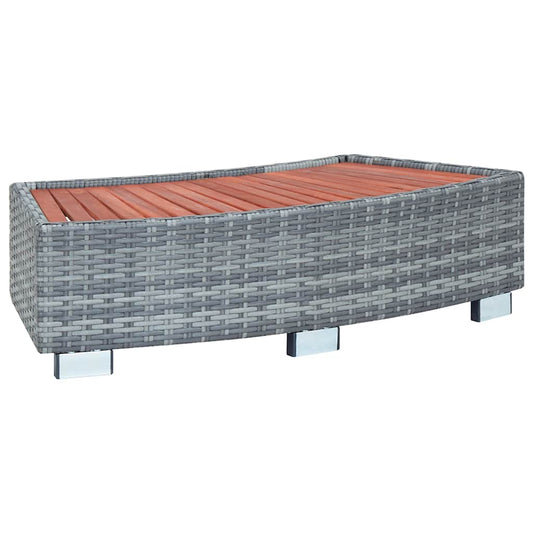 Spa Step | Grey | PE rattan, eucalyptus wood, powder-coated steel