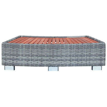 Spa Step Grey Poly Rattan 92x45x25 cm