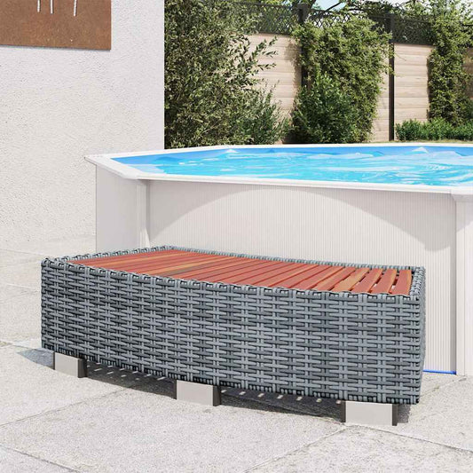 Spa Step | Grey | PE rattan, eucalyptus wood, powder-coated steel