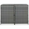 Double Wheelie Bin Shed Poly Rattan Anthracite 148x77x111 cm