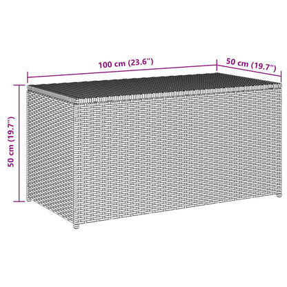 Garden Storage Box Poly Rattan 100x50x50 cm Grey