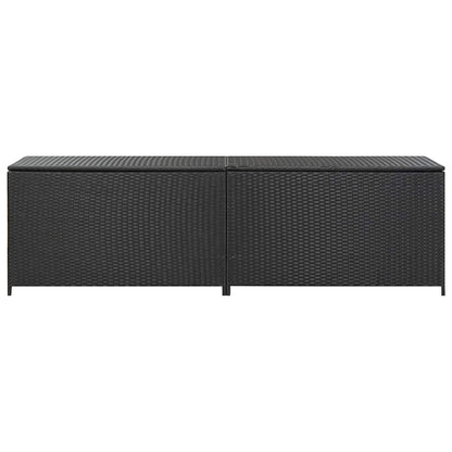 Storage Chest | Black | Poly Rattan, Powder-Coated Steel | Large
