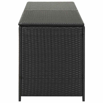 Storage Chest | Black | Poly Rattan, Powder-Coated Steel | Large