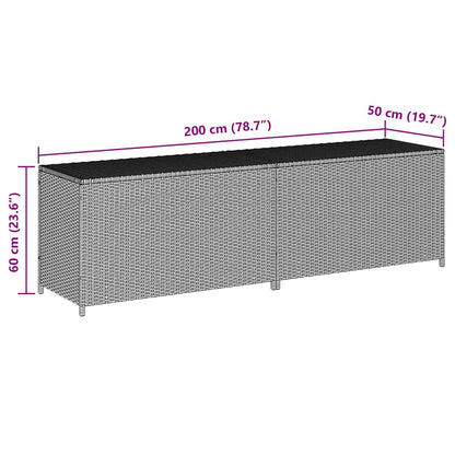 Storage Chest | Black | Poly Rattan, Powder-Coated Steel | Large