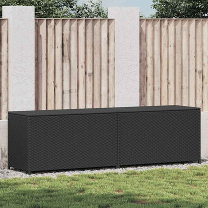 Storage Chest | Black | Poly Rattan, Powder-Coated Steel | Large