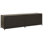 Garden Storage Box Poly Rattan 200x50x60 cm Brown