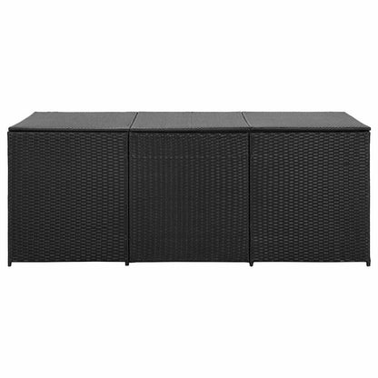 Storage Chest | Black | Polyethylene Rattan | Large | Garden Storage Box