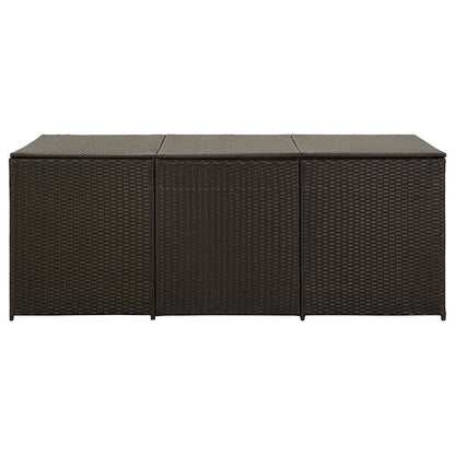 Garden Storage Box Poly Rattan 180x90x70 cm Brown