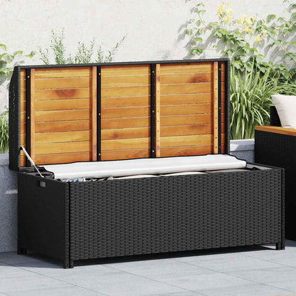Storage Bench | Black | Poly rattan | 120 cm | Storage Bench