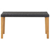 Garden Bench 120 cm Black Poly Rattan and Solid Acacia Wood