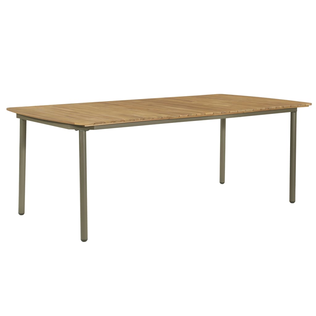 9 Piece Patio Dining Set Solid Acacia Wood and Steel