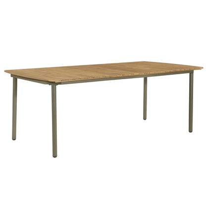 9 Piece Patio Dining Set Solid Acacia Wood and Steel