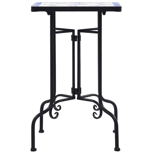 Side Table | Blue and White | Iron and Ceramic | Small | Durable