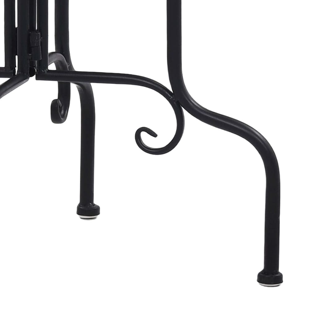 Side Table Black and White Iron Small Durable Mosaic Side Table
