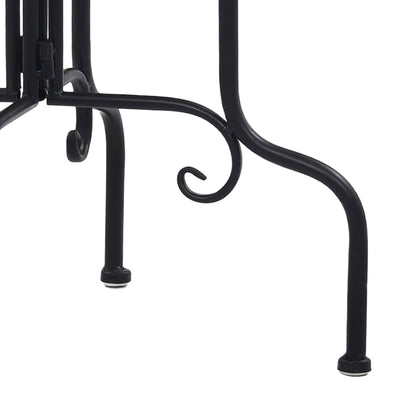 Side Table Black and White Iron Small Durable Mosaic Side Table