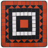 Mosaic Side Table Terracotta and White Ceramic