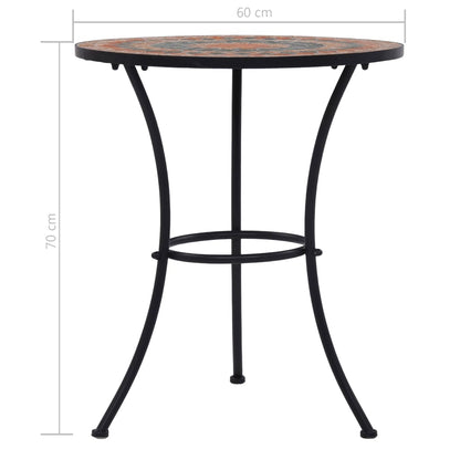 Table | Orange and Grey | Ceramic top and Powder-coated iron frame