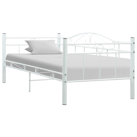 Daybed Frame without Mattress White Metal 90x200cm
