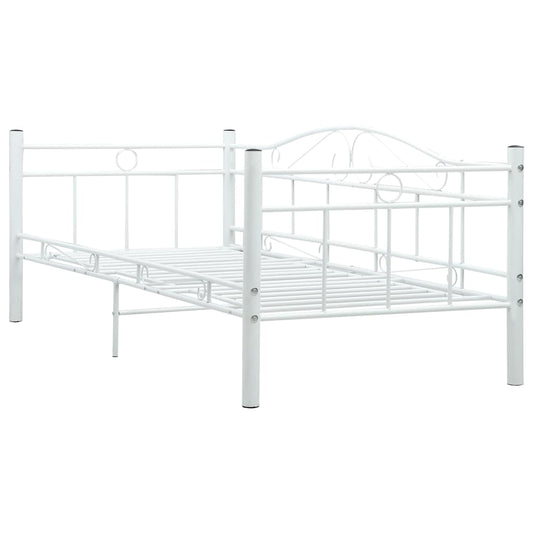 Daybed Frame without Mattress White Metal 90x200cm