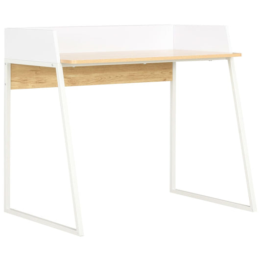 Desk | White and Oak | Engineered wood, Powder-coated steel | 90x60x88 cm