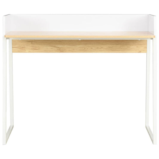 Desk | White and Oak | Engineered wood, Powder-coated steel | 90x60x88 cm