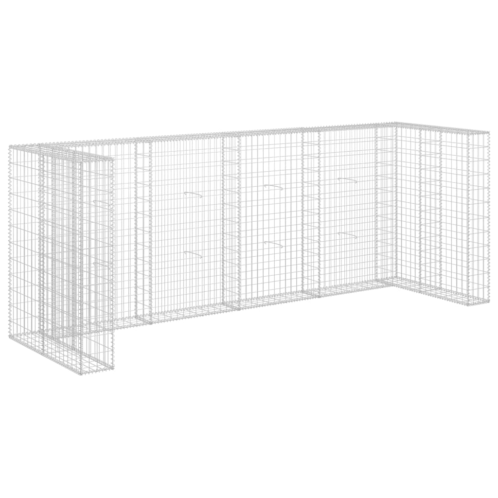 Gabion Wall for Garbage Bins Galvanized Steel 126"x39.4"x47.2"
